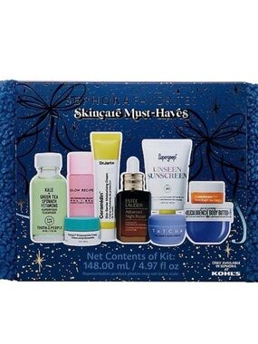 Sephora Favorites SkinCare Must Haves Gift Set 9 Pc Kit w/ Beauty Bag - New